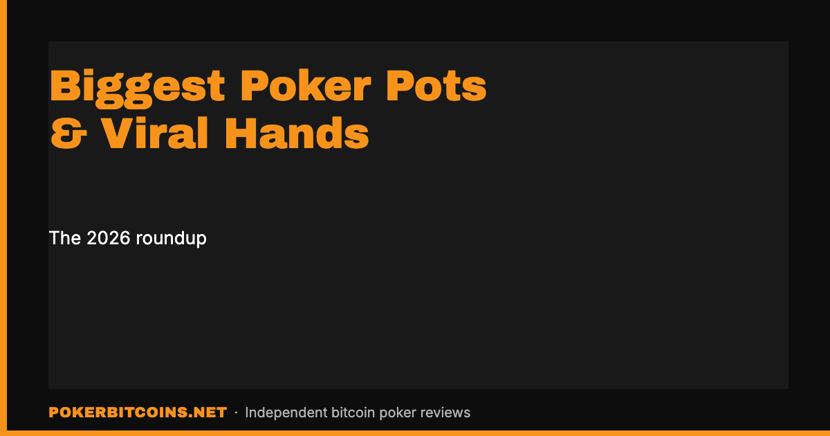 Biggest poker pots and viral hands 2026 roundup cover image, PokerBitcoins.net